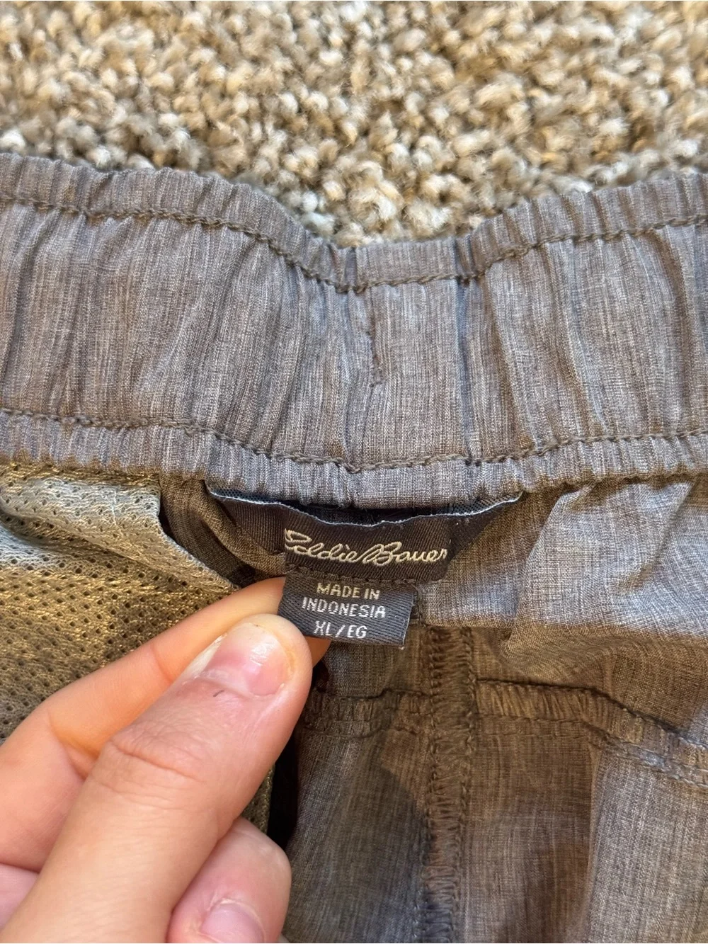 Eddie Bauer Men’s Gray Brown Athletic Drawstring Shorts
